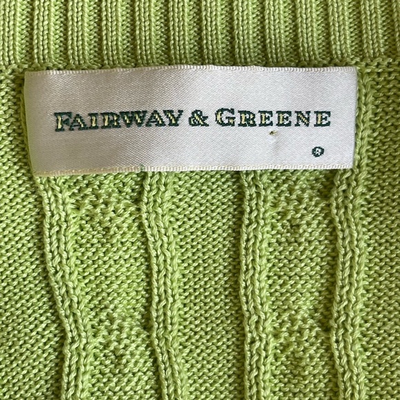 FAIRWAY & GREENE -  V-Neck Sweater - Bright Green - Picture 3 of 4
